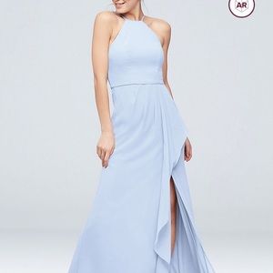 David’s Bridal bridesmaids dress in Ice blue.